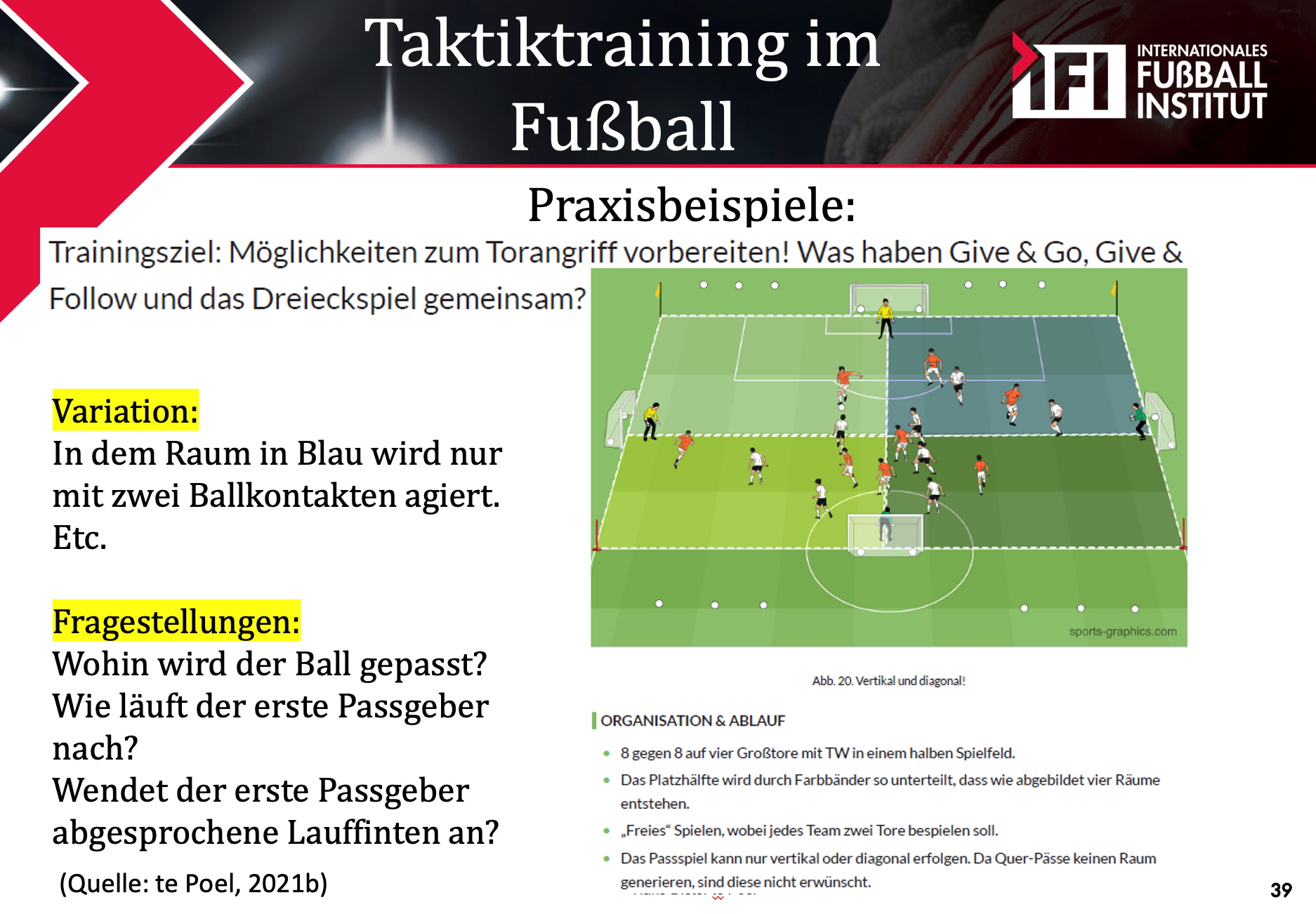 Taktiktraining im Fußball